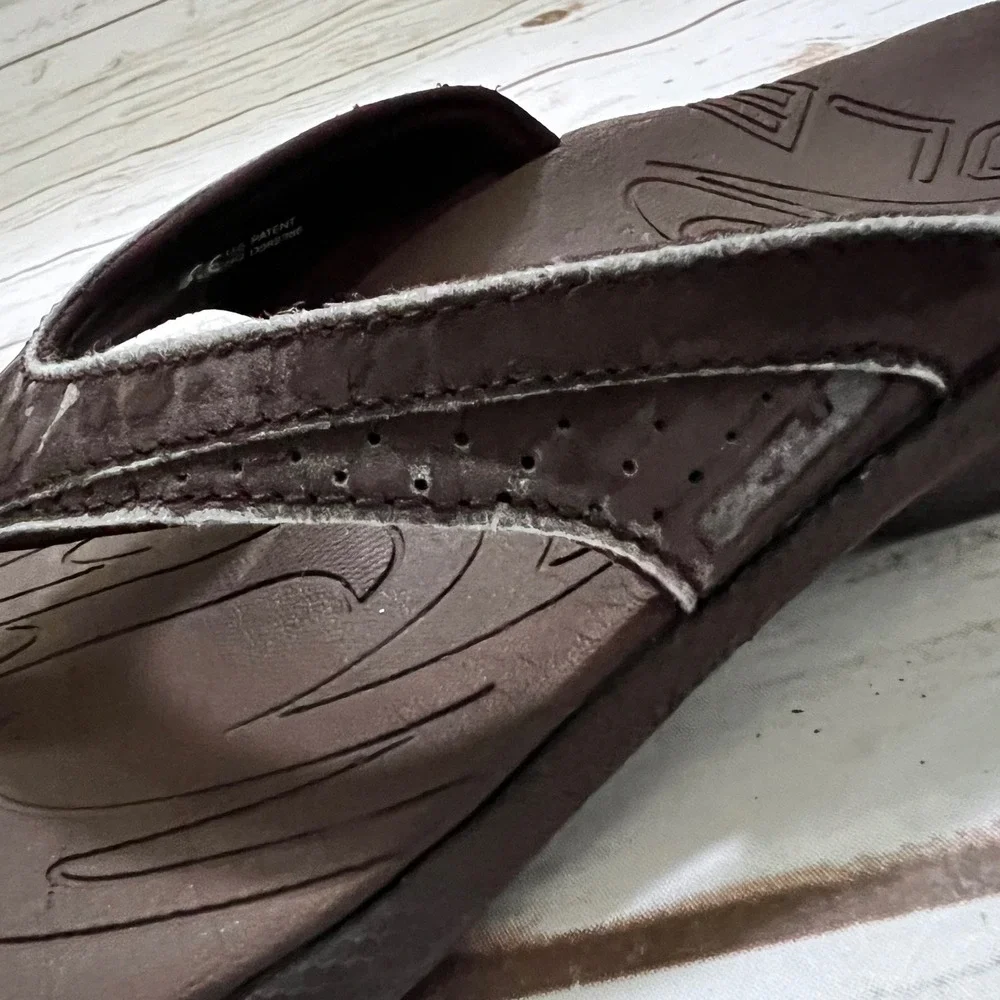 SOLE Flip Flop Sandals Brown Orthopedic Contoured Footbed W5